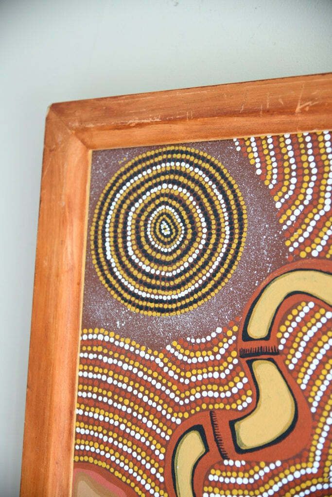 Australian Aboriginal School Acrylic On Canvas photo 245.0