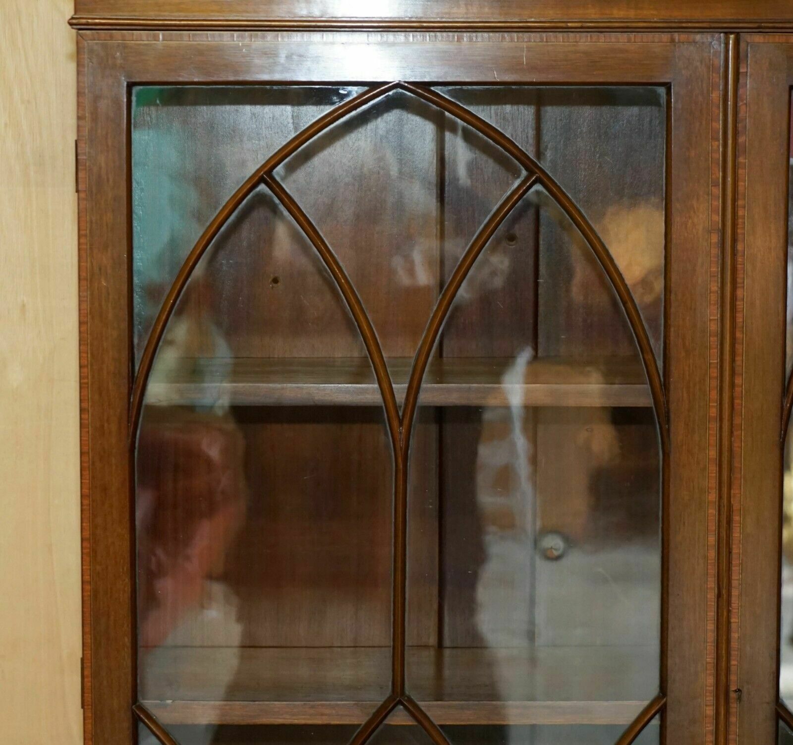 Stunning Antique Circa 1840 Sheraton Revival Library Bureau Bookcase On Drawers photo vinterior