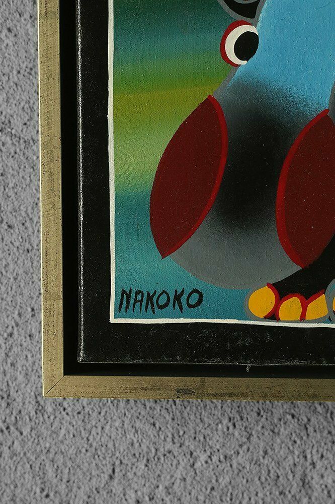Saidi Nakoko, African Tingatinga School Composition, Oil On Canvas, 1970s, Framed photo for sale