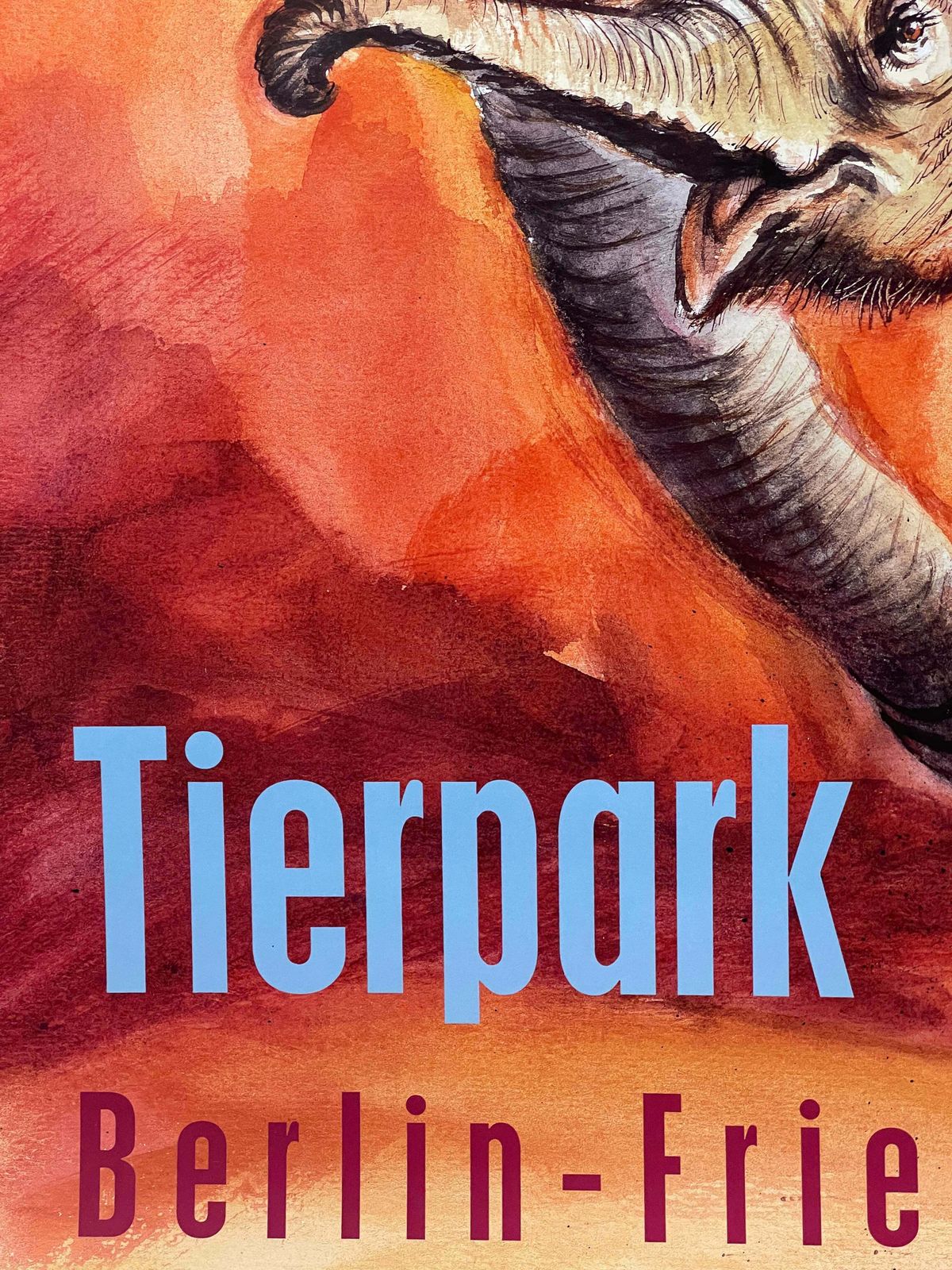 Rare Tierpark Berlin Elephants Original Zoo Poster By Reiner Zieger photo buy