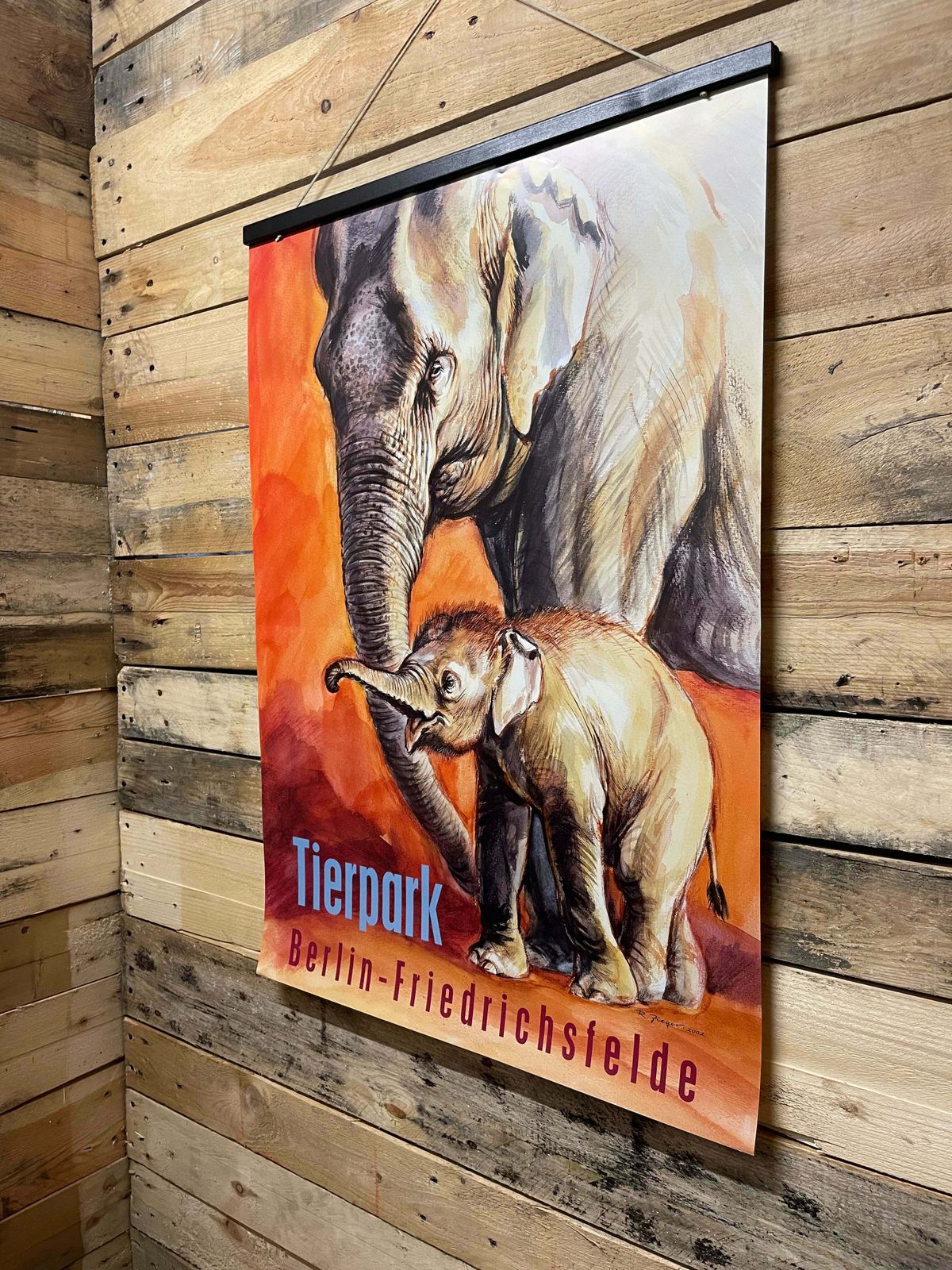 photo furniture Rare Tierpark Berlin Elephants Original Zoo Poster By Reiner Zieger