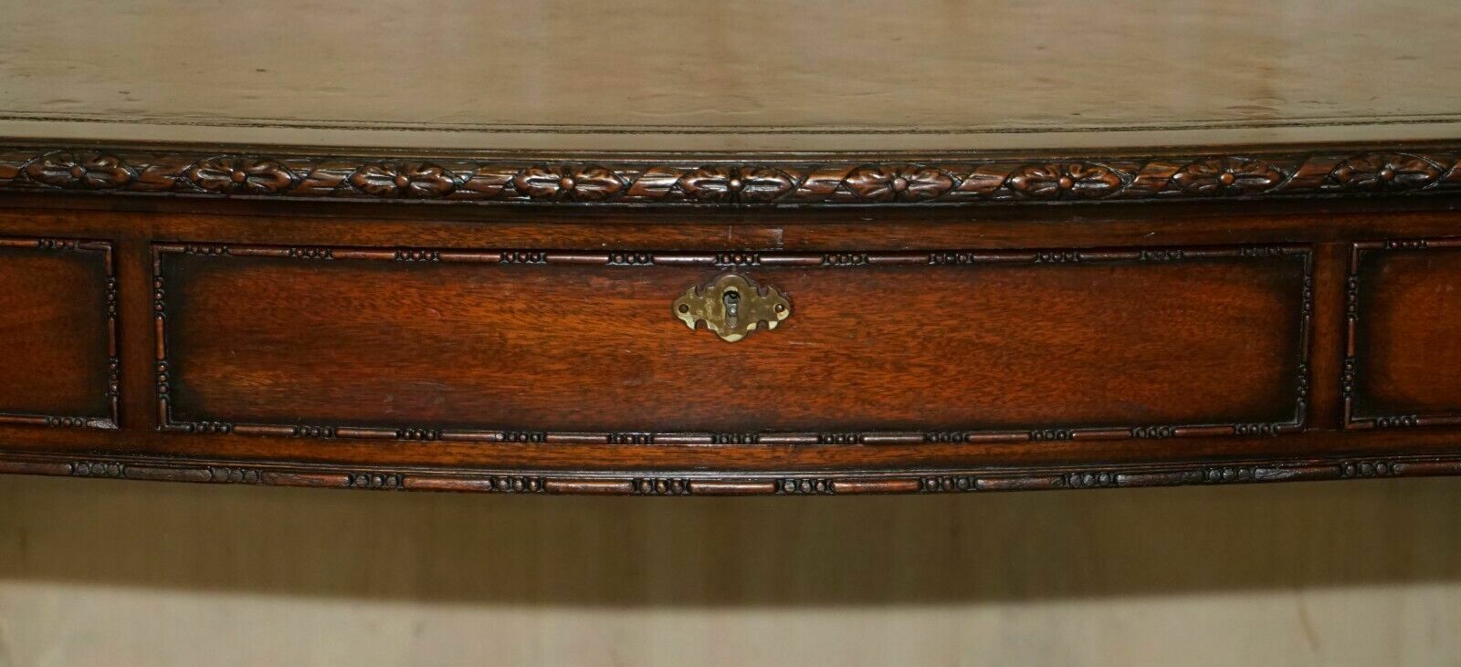 Furniture Waring & Gillow Paris Thomas Chippendale Taste Library Desk Brown Leather Top photo