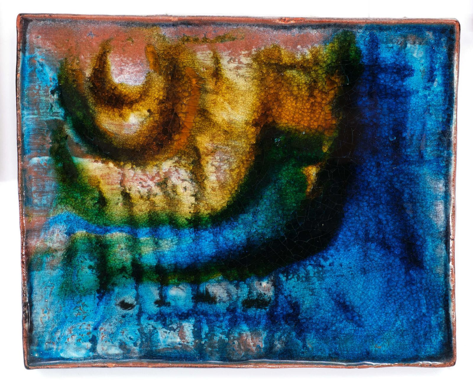 Set Van Drie Abstracte Keramische Wandplaquettes. Duitsland, Ca. Jaren 1960 photo for sale