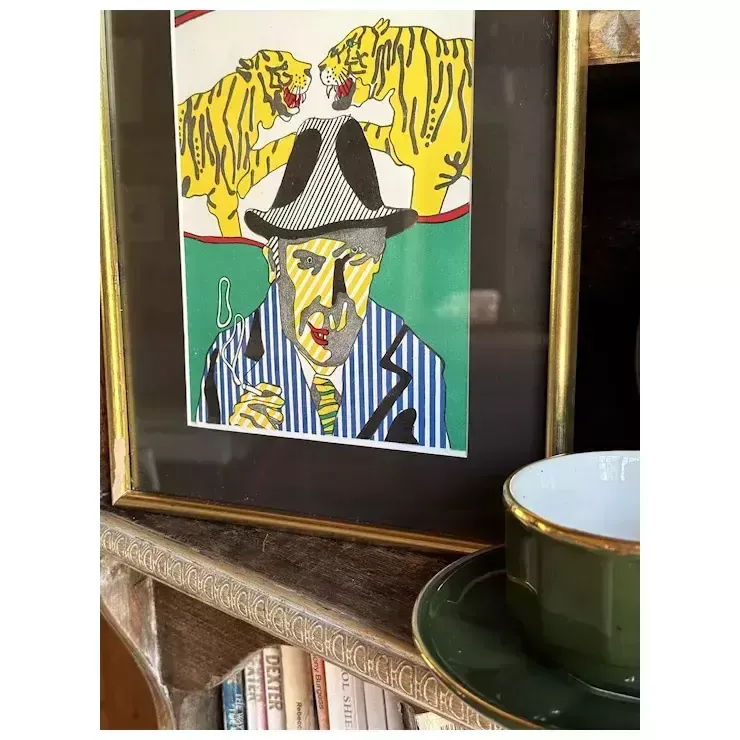 Vintage Original French Lithograph photo vinterior