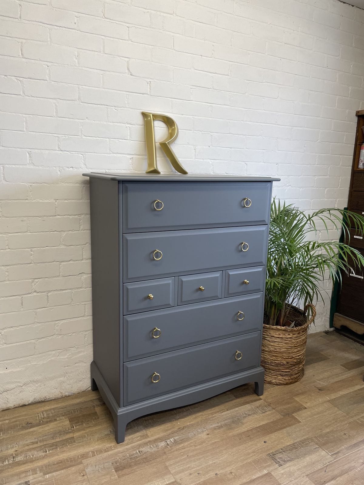 Stag Minstrel Tallboy Painted Grey photo for sale