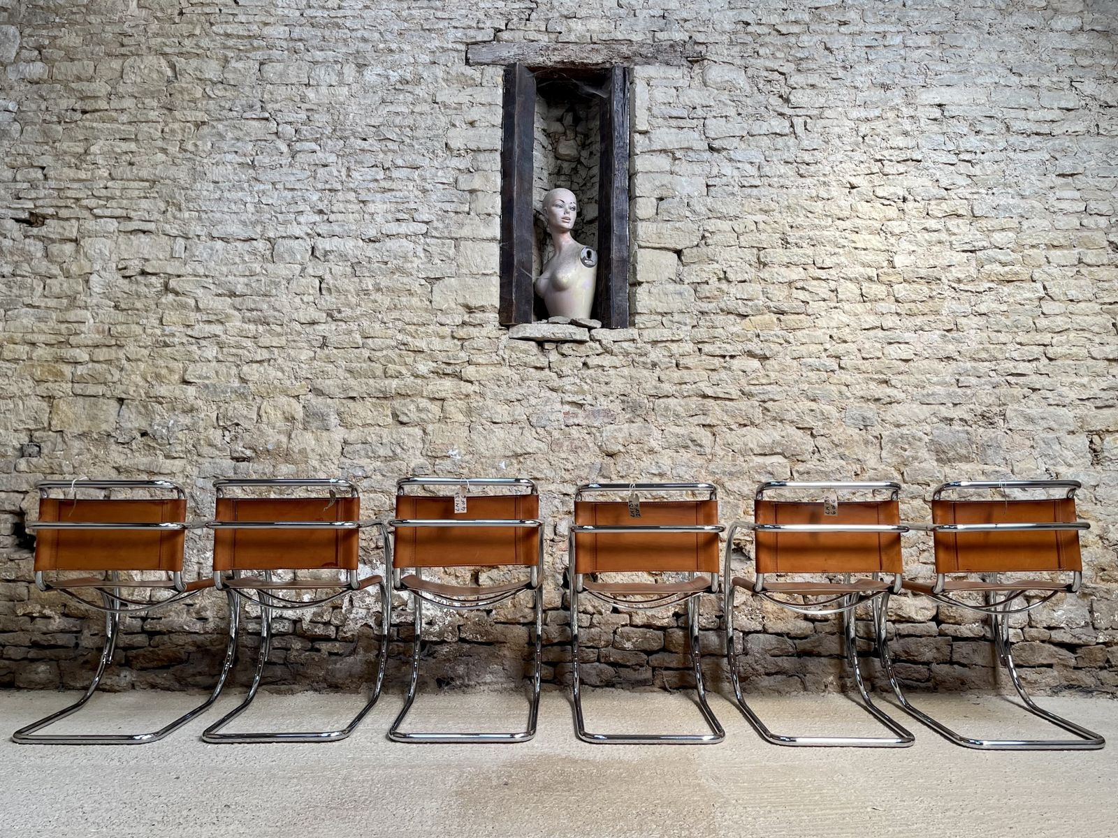 Furniture Set Of 4 Four Mies Van Der Rohe Mr 20 Chair Chairs Dinning Club Lounge Occasional Bauhaus Mid Century photo