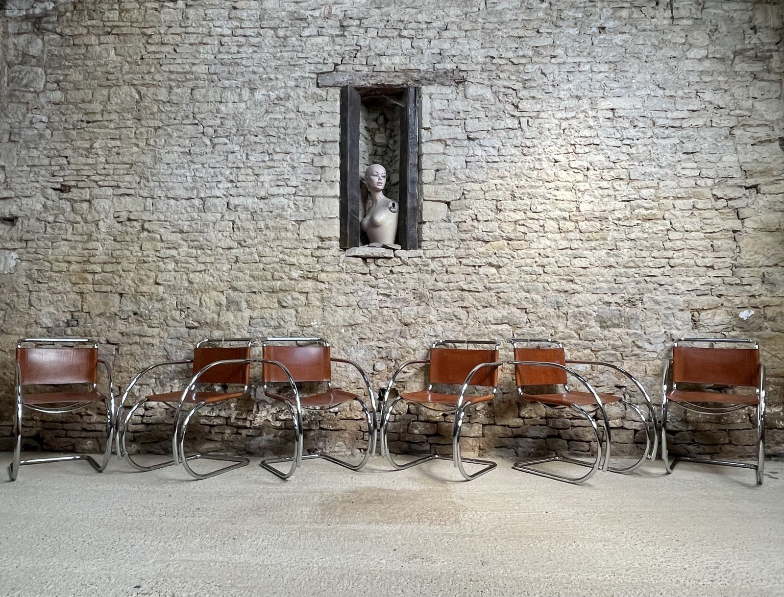Set Of 4 Four Mies Van Der Rohe Mr 20 Chair Chairs Dinning Club Lounge Occasional Bauhaus Mid Century photo buy