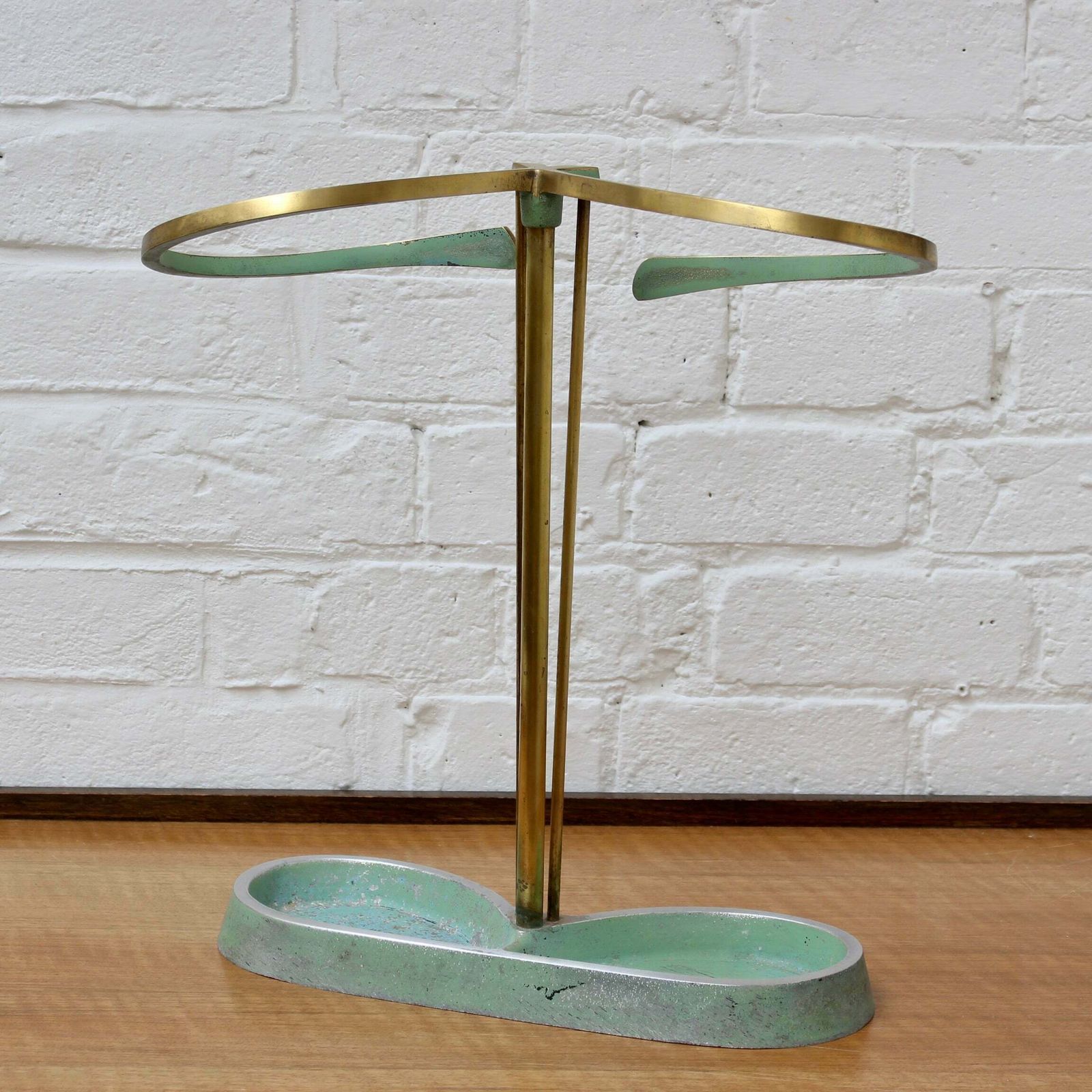 Mid Century Modern Brass Umbrella Stand Attributed To Artes H&H Seefried Steppach (Circa 1950s) photo vinterior