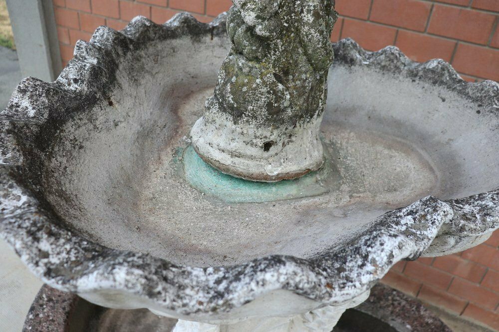 Large Neoclassical Garden Fountain With Statue, 1930s photo vinterior