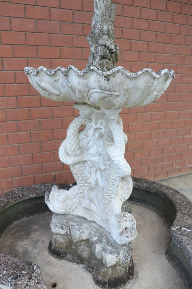 photo furniture Large Neoclassical Garden Fountain With Statue, 1930s