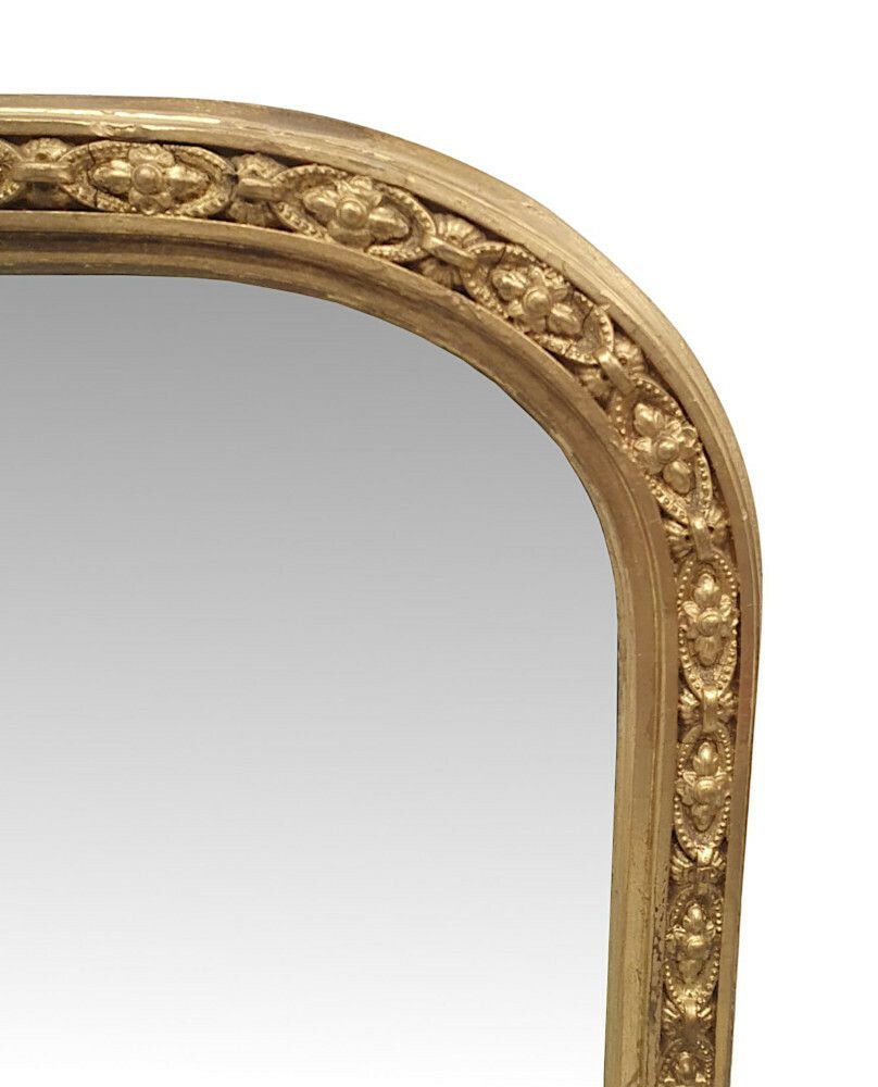 A Gorgeous 19th Century Giltwood Overmantle Mirror photo Home Decor