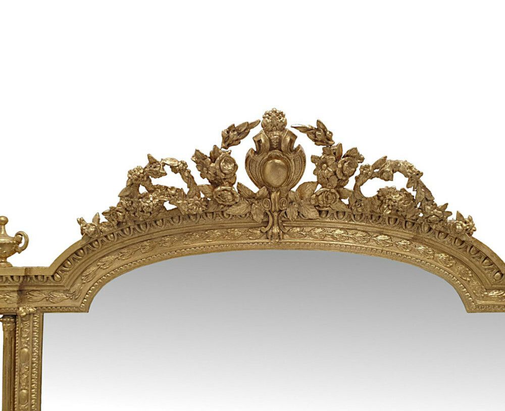 A Very Rare And Impressive 19th Century Giltwood Overmantle Mirror photo furniture