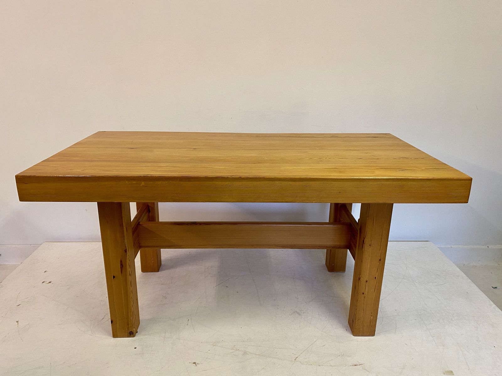 1970s Swedish Chunky Pine Dining Table photo furniture
