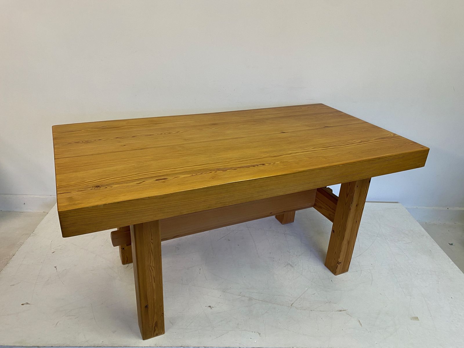 1970s Swedish Chunky Pine Dining Table photo buy