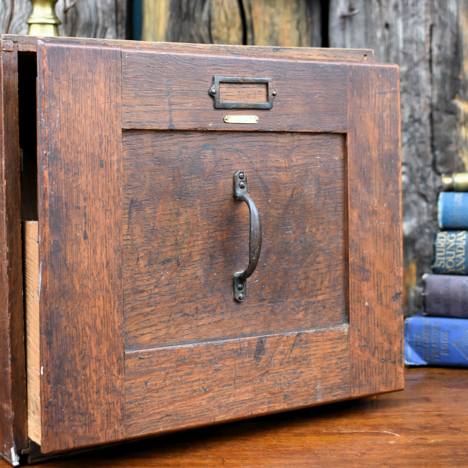 photo for sale Antique Advance Oak Filing Cabinet Wj Southwood Home Office Paperwork Drawer