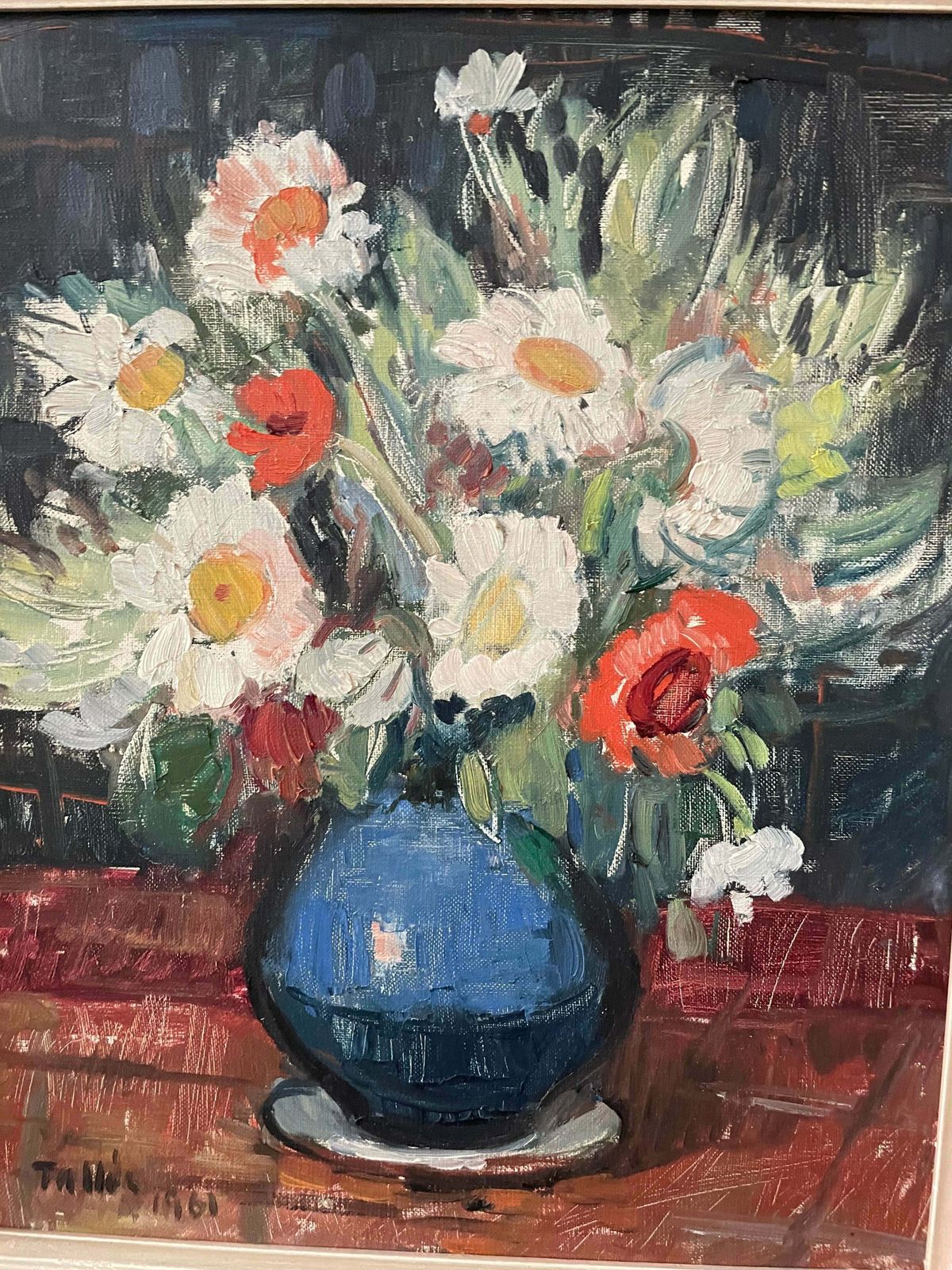 Daisies In A Jug   1961 French Oil On Canvas photo vinterior