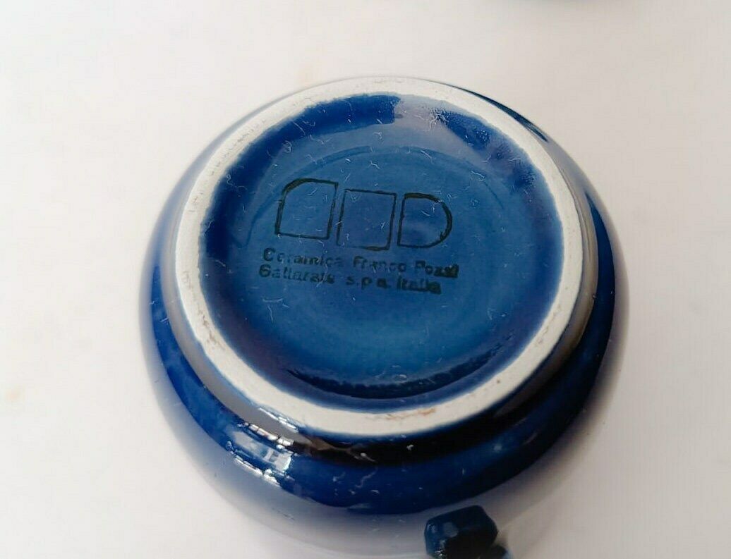 Ceramic Coffee Service Designed By Franco Pozzi In Blue Vintage Space Age From The 70s For 6 People photo Home Decor