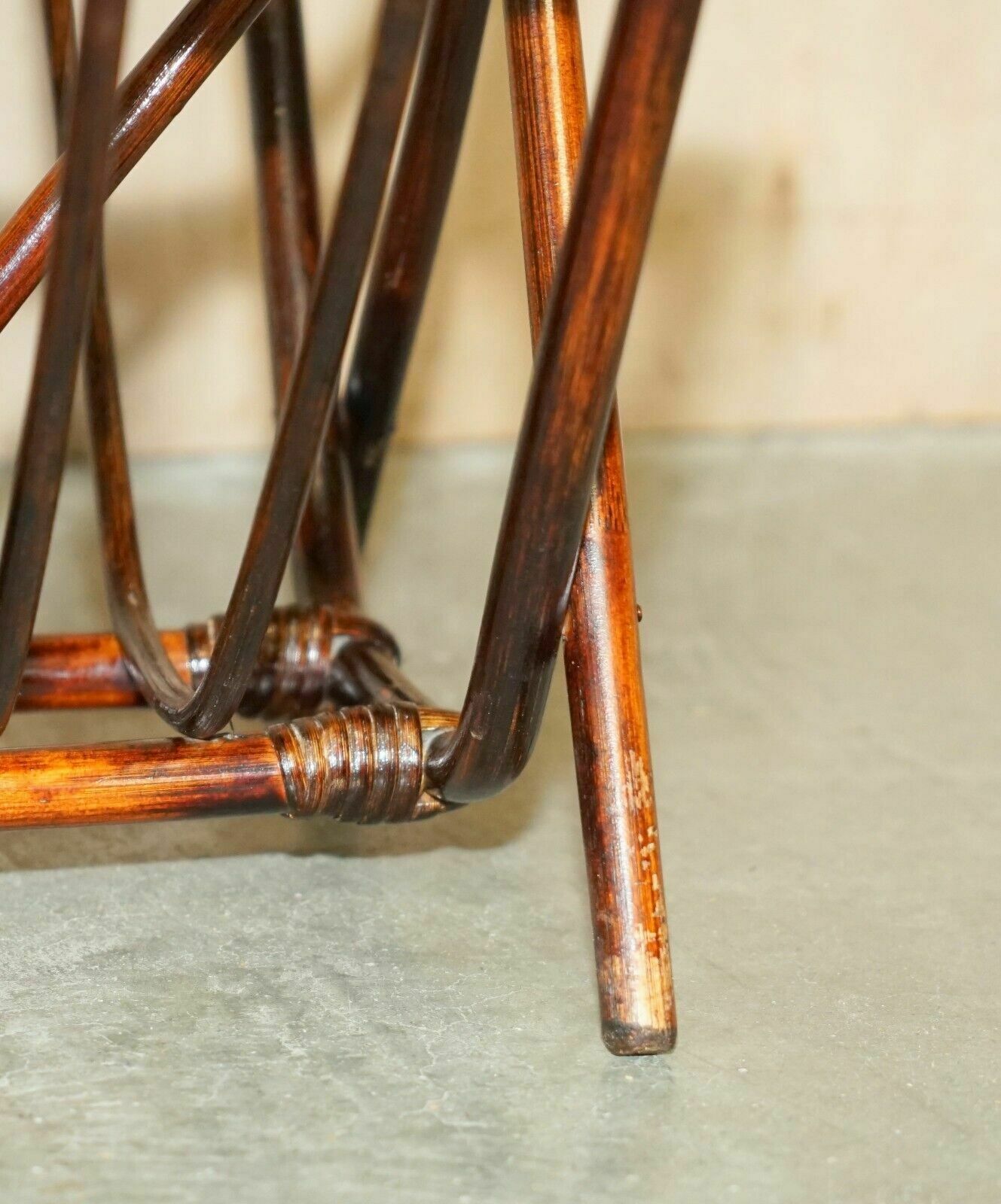 Home Decor Fine Vintage Bentwood Mid Century Modern Bamboo & Rattan Bergere Magazine Rack photo