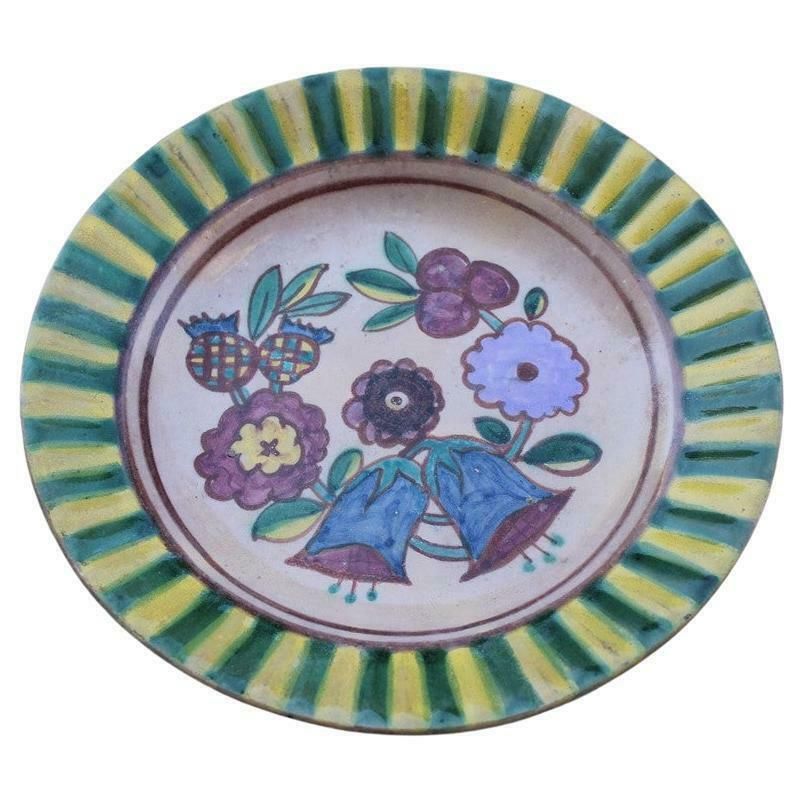 Rare Decorative Plate 1920 Ics Dolker Kowaliska Design Vietri Sul Mare