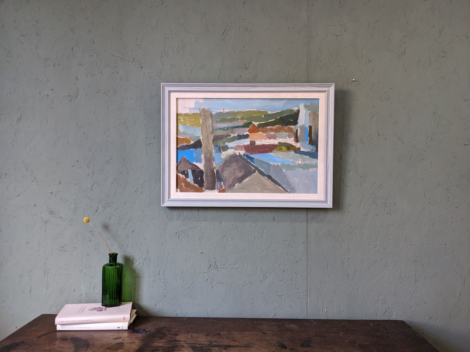 British Contemporary Framed Oil Painting, Ian Mood   Urban Landscape photo furniture