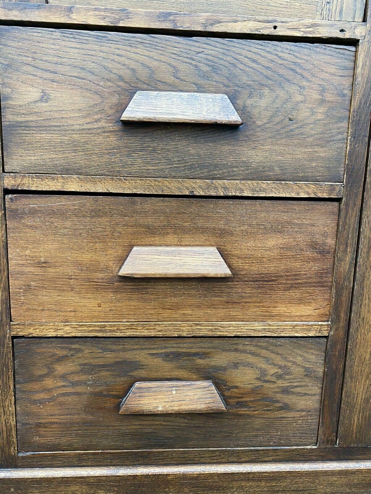 Vintage Oak Glazed Oak Wood Storage Haberdashery Cabinet Compactum photo Furniture