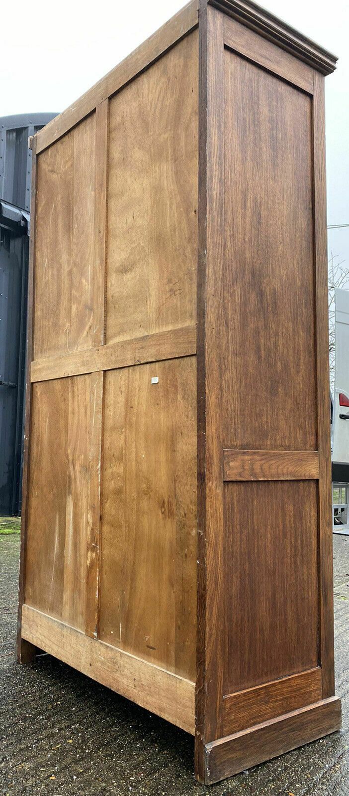 Furniture Vintage Oak Glazed Oak Wood Storage Haberdashery Cabinet Compactum photo