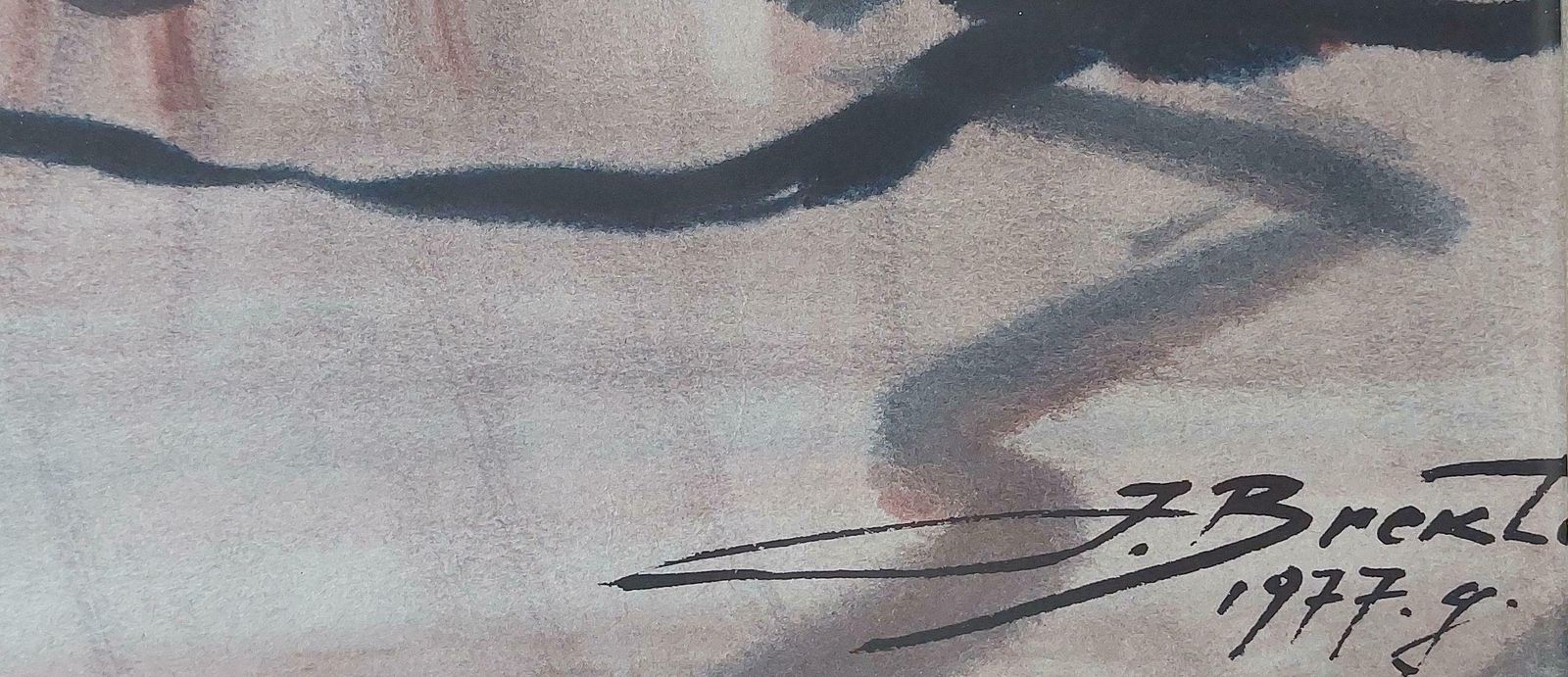 Janis Brekte Aster Flowers Paper, Watercolour. 71x56.5cm 1977 photo for sale