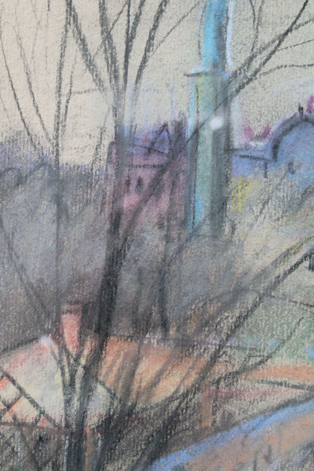 Aleksandra Belcova Outlook Of The City 1960. Paper, Pastel. 29x40 Cm Circa 1960 photo Art