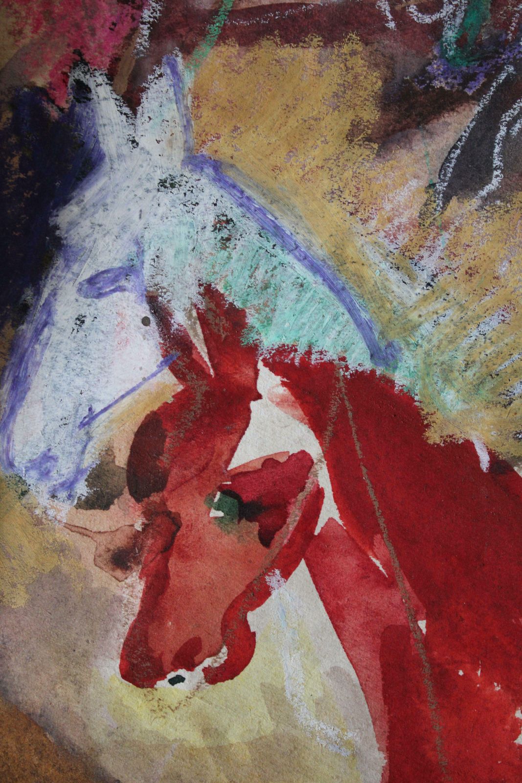 Aleksandra Belcova Circus Paper, Mixed Media Art, 1971 photo 1412.0