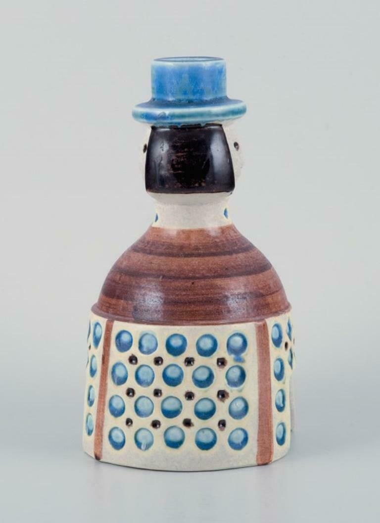 Britt Louise Sundell For Gustavsberg. Rare Ceramic Candlestick. A Groom. photo vinterior