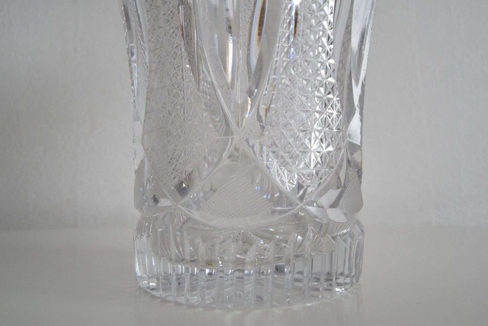 photo furniture Mid Century Crystal Vase, Glasswork Novy Bor, 1960's.