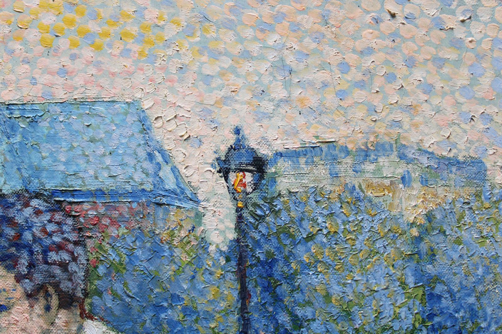 Art Lucien Neuquelman Saint Germain Des Pres. 1946. Oil On Canvas photo