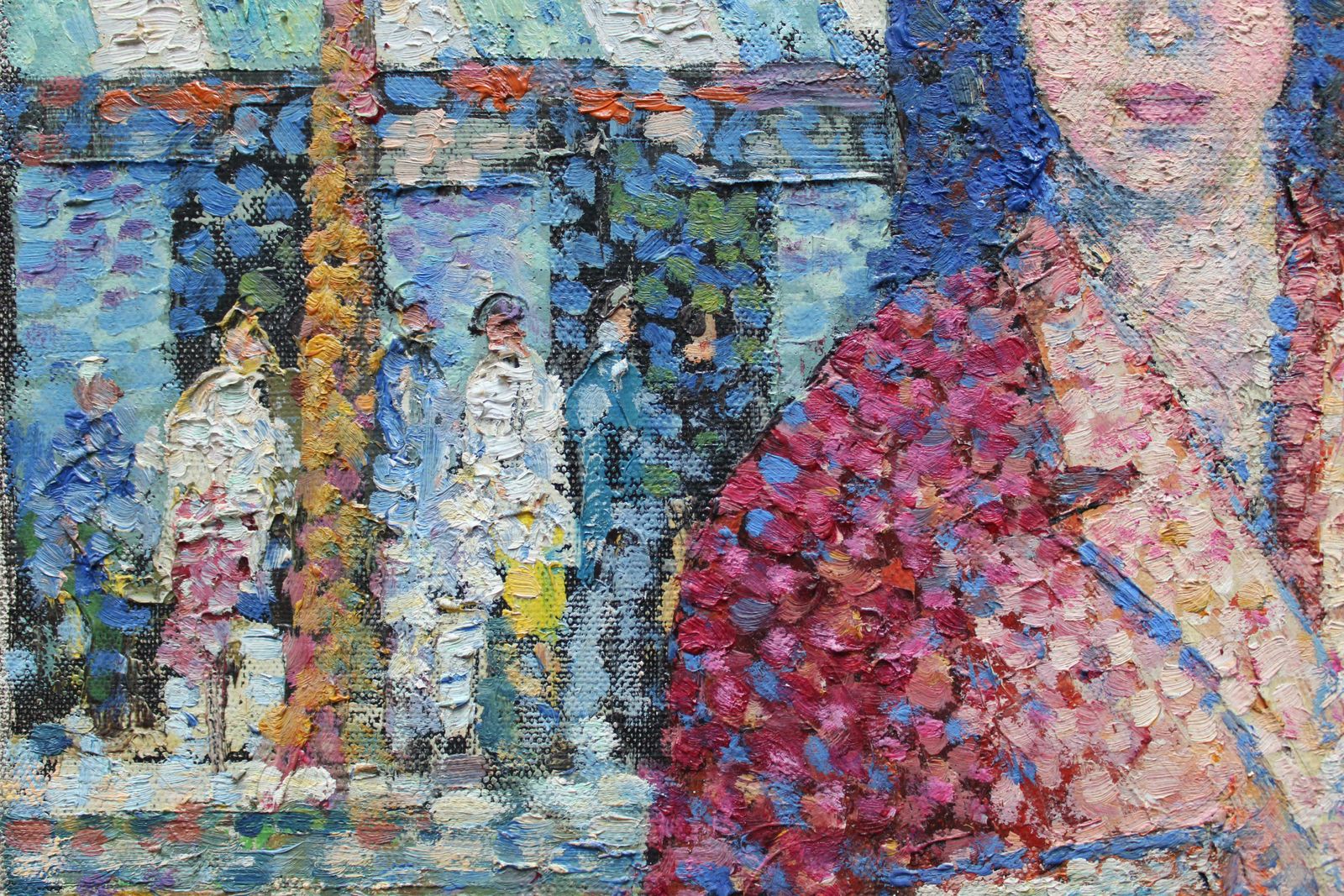 8646.0 Lucien Neuquelman Saint Germain Des Pres. 1946. Oil On Canvas photo