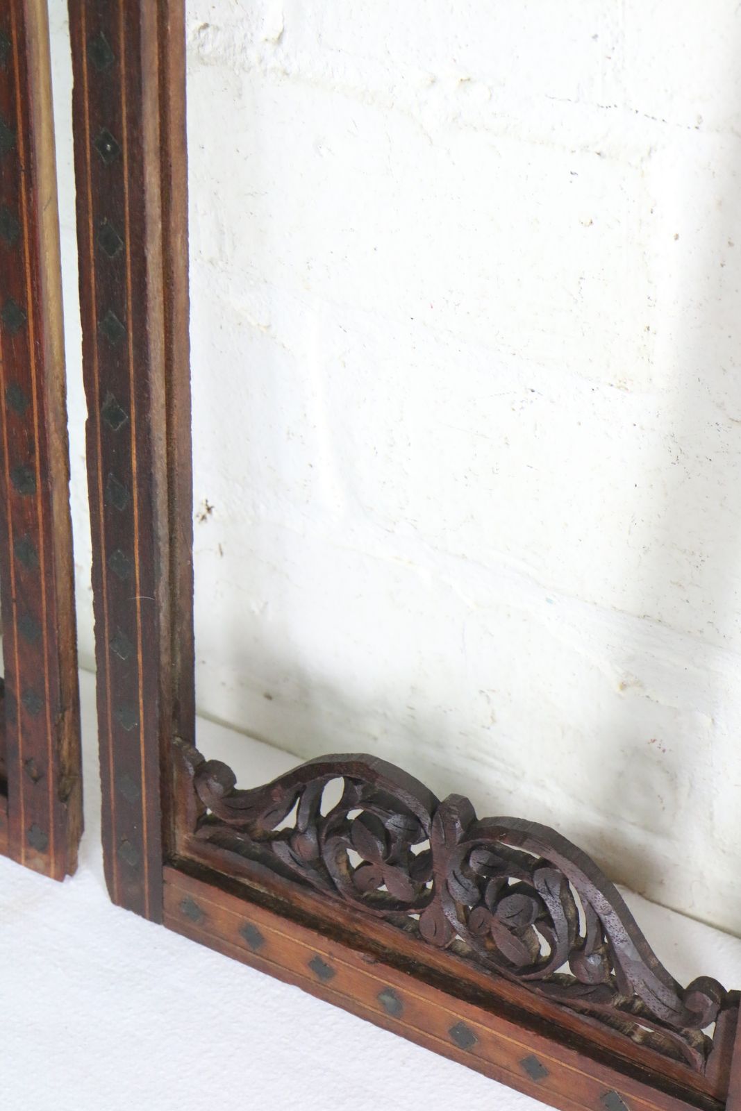 Antique Indian Carved Wooden Frames Set Of 3 Salvaged Decorators Interior Designer Pieces photo vintage