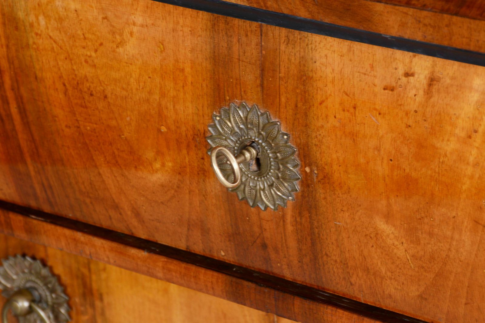 photo for sale Restored Biedermeier Walnut Chest Of Drawers, High Gloss, Czechia, 1820s