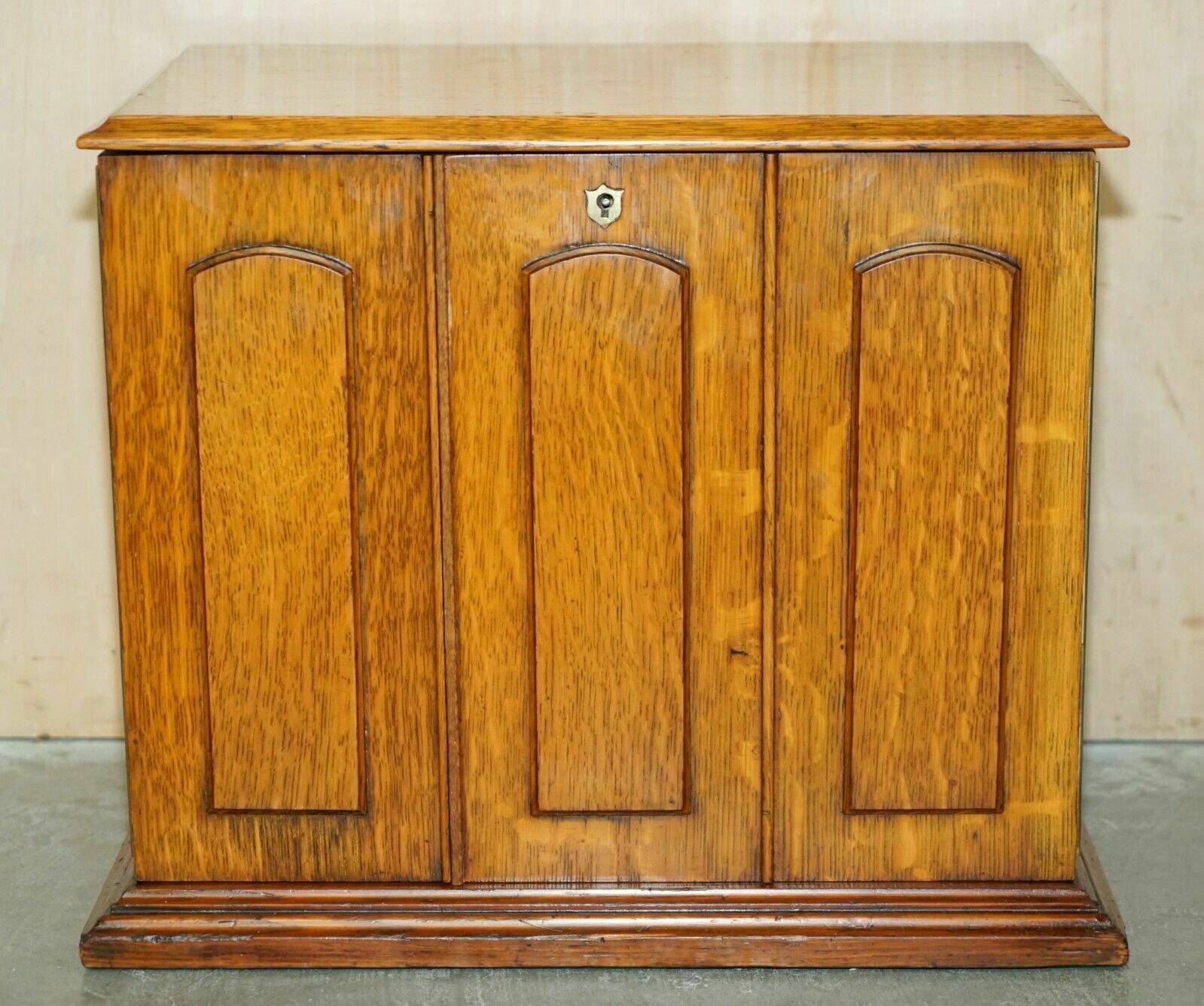 Restored Antique Art Nouveau Stationery Writing Cabinet With Calendar & Key photo for sale