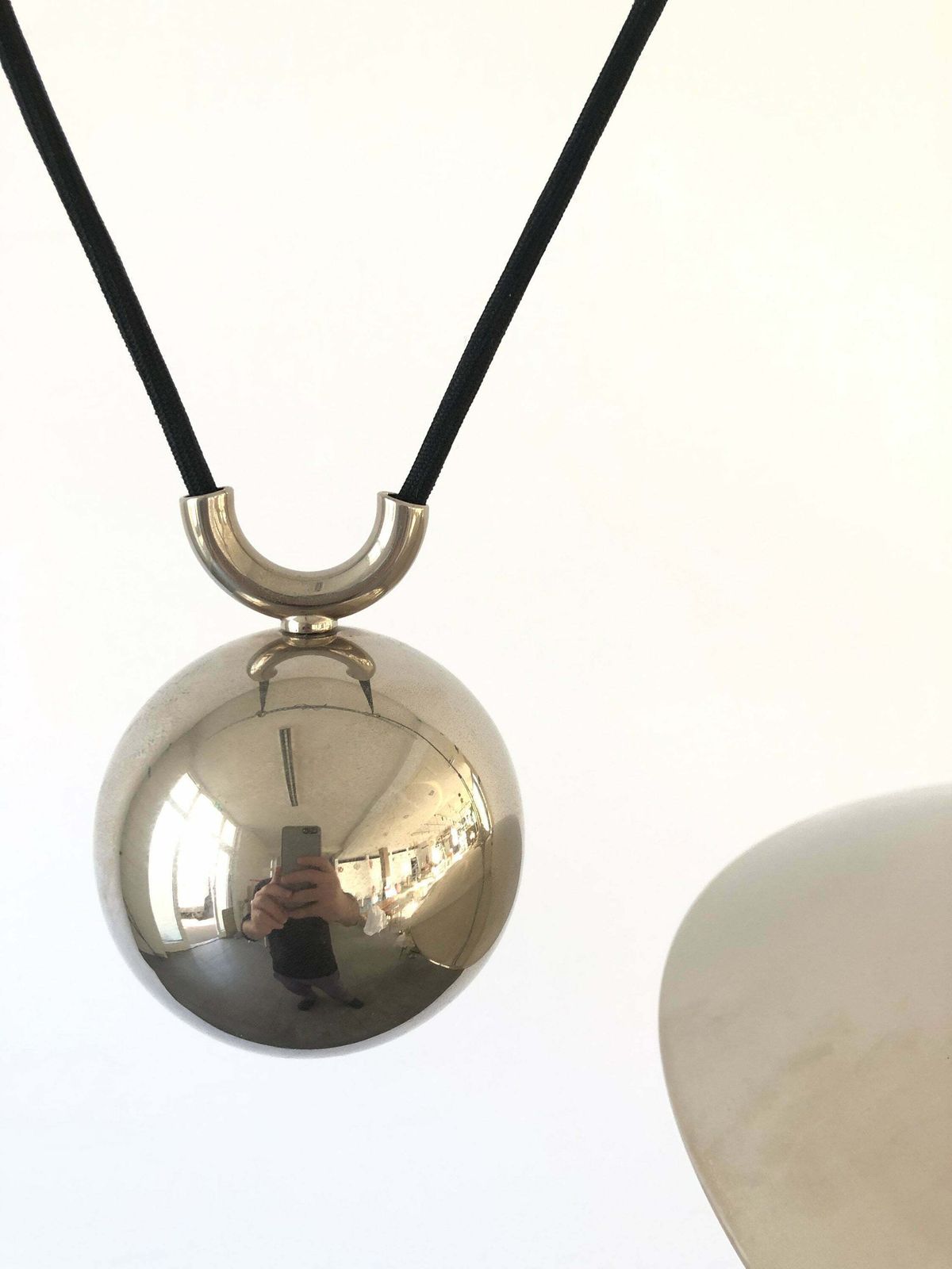 Wonderful Chrome Plated Brass Counterweight Xl Pendant Lamp By Florian Schulz, 1970s, Germany photo buy