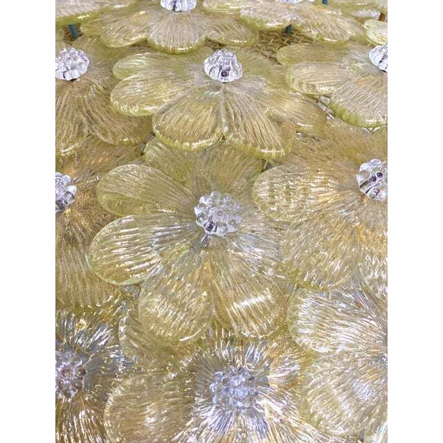 4216.0 Early 21st Century Gold Flowers Murano Glass Flush Mount photo