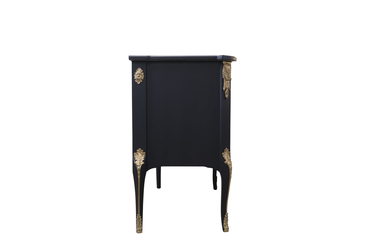 Gustavian Haupt Chest With Three Drawers In A Black Finish With Brass Detailing photo for sale