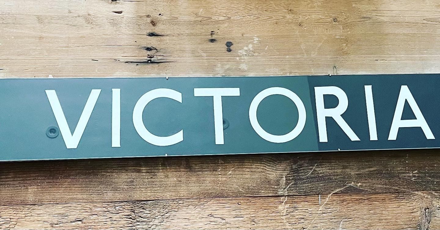 Victoria Bus Station Sign Original Framed 1950s photo 275.0