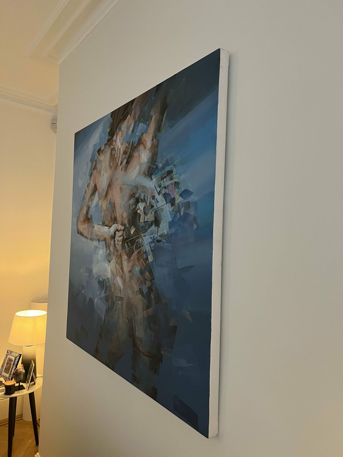 Into The Blue Painting By Dairo Vargas // Unique Work With Signature photo for sale
