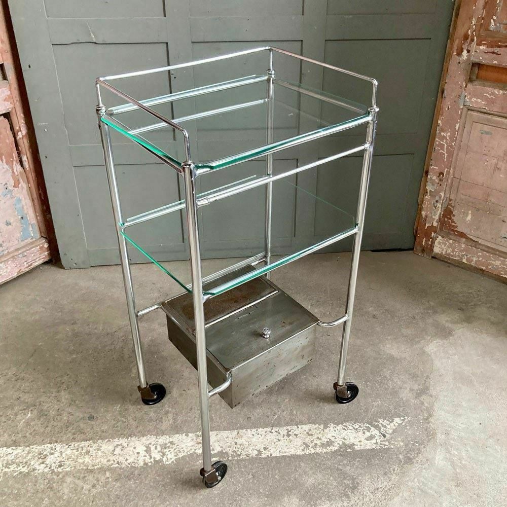 Vintage Chrome Medical Trolley photo Furniture