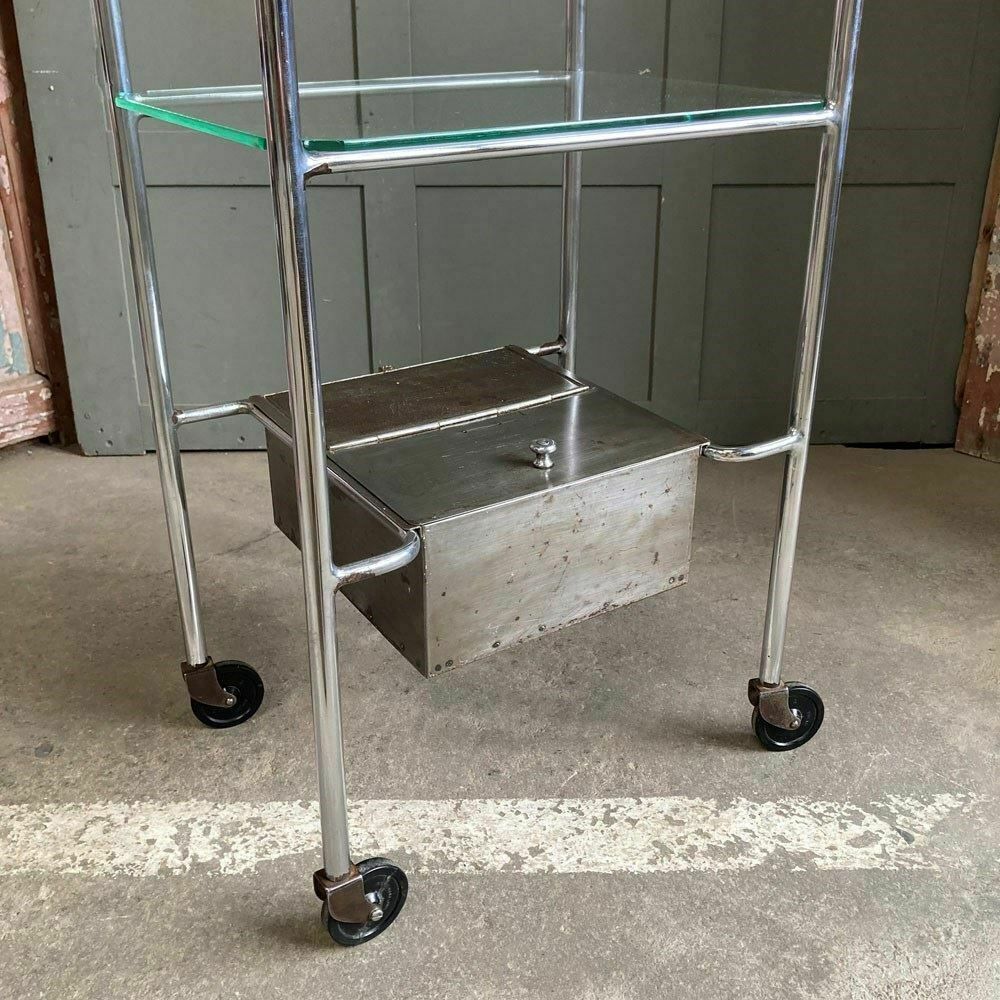 Vintage Chrome Medical Trolley photo vintage