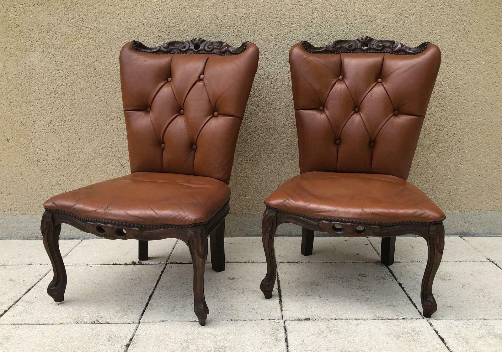 French Pair Of Low Bedroom Parlour Chairs Occasional Chairs photo buy
