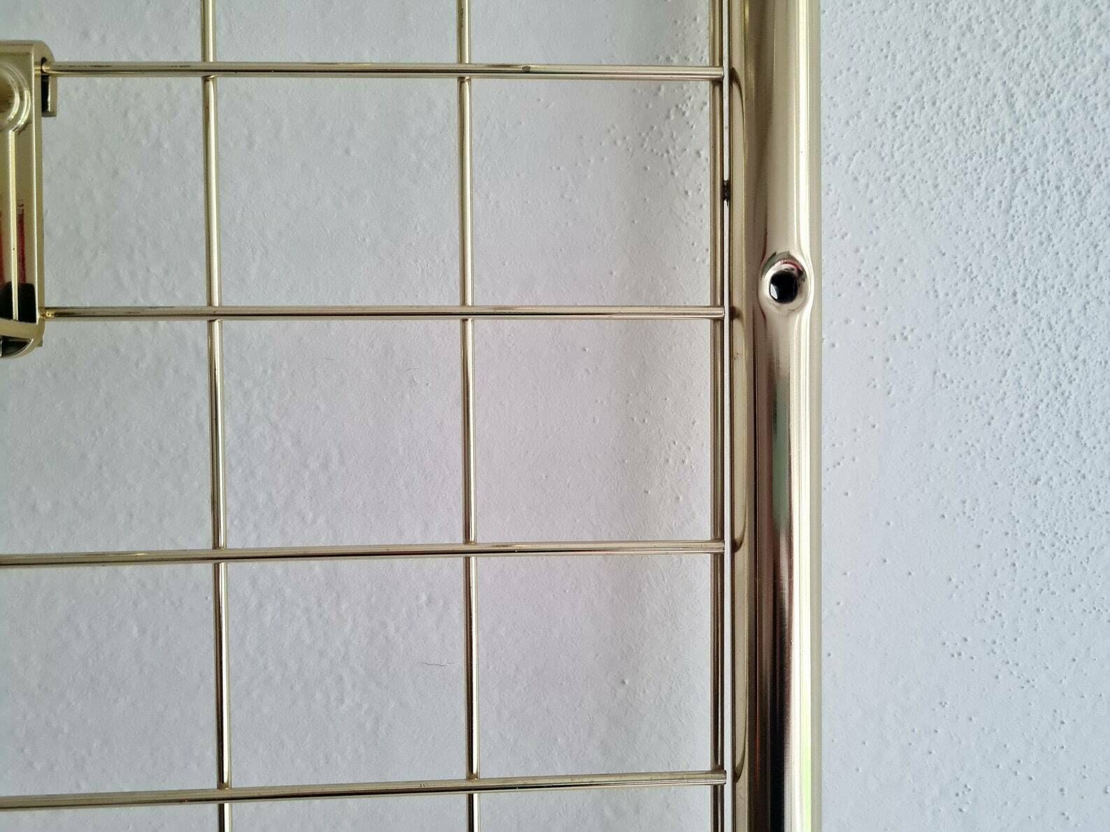Vintage Mid Century Modern Messing Wandkapstok Met Hoedenplank, Kledingroede En 6 Haken, Jaren 1980 photo buy