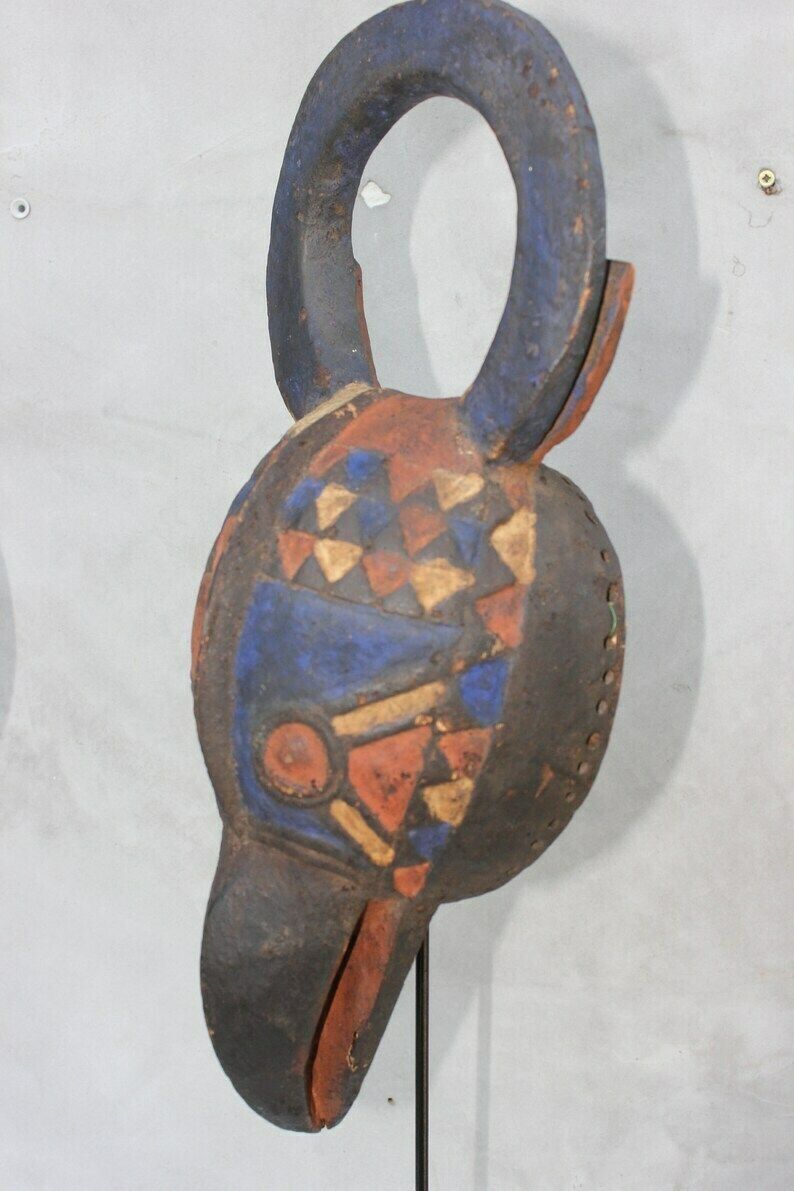 A Pair African Masks Mossi Birds, Two Tribal Masks From Exotic Wood Burkina Faso, Early 20th Century photo 1703.0