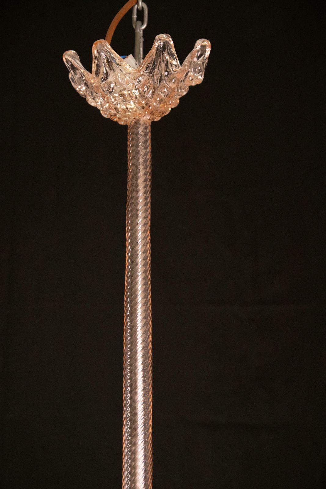 Charming Pink Art Decò Barovier E Toso Pendant Light, Murano Glass, 1940s photo vinterior