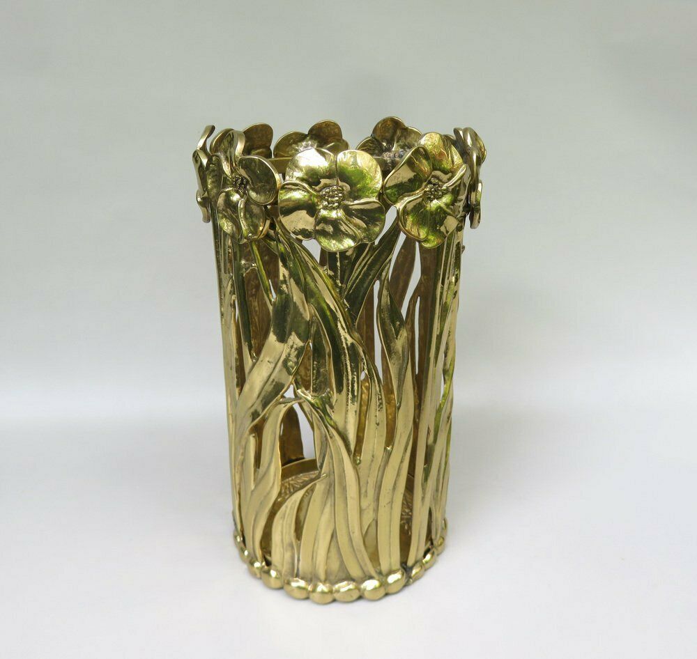 Art Nouveau Umbrella Stand In Polished Bronze, 1970s photo furniture