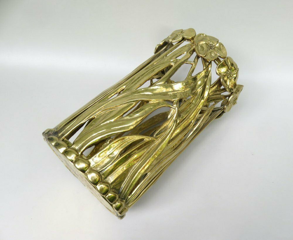 Art Nouveau Umbrella Stand In Polished Bronze, 1970s photo Home Decor