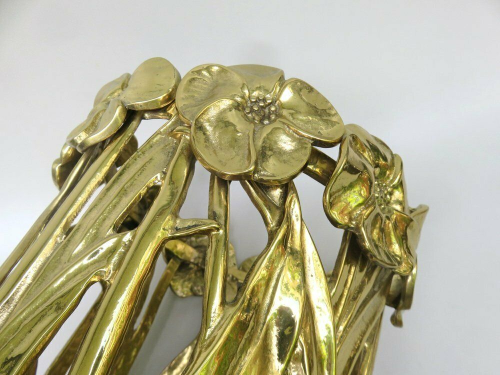 photo for sale Art Nouveau Umbrella Stand In Polished Bronze, 1970s